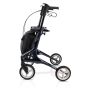 Image of the TOPRO Pegasus carbon rollator, steel blue coloured in size medium. Viewed from the left side.